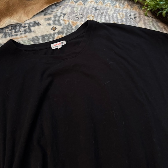 SUNDRY ANTHROPOLOGIE Black Ruched Short Sleeve
Cotton Shirt Dress - Picture 5 of 9